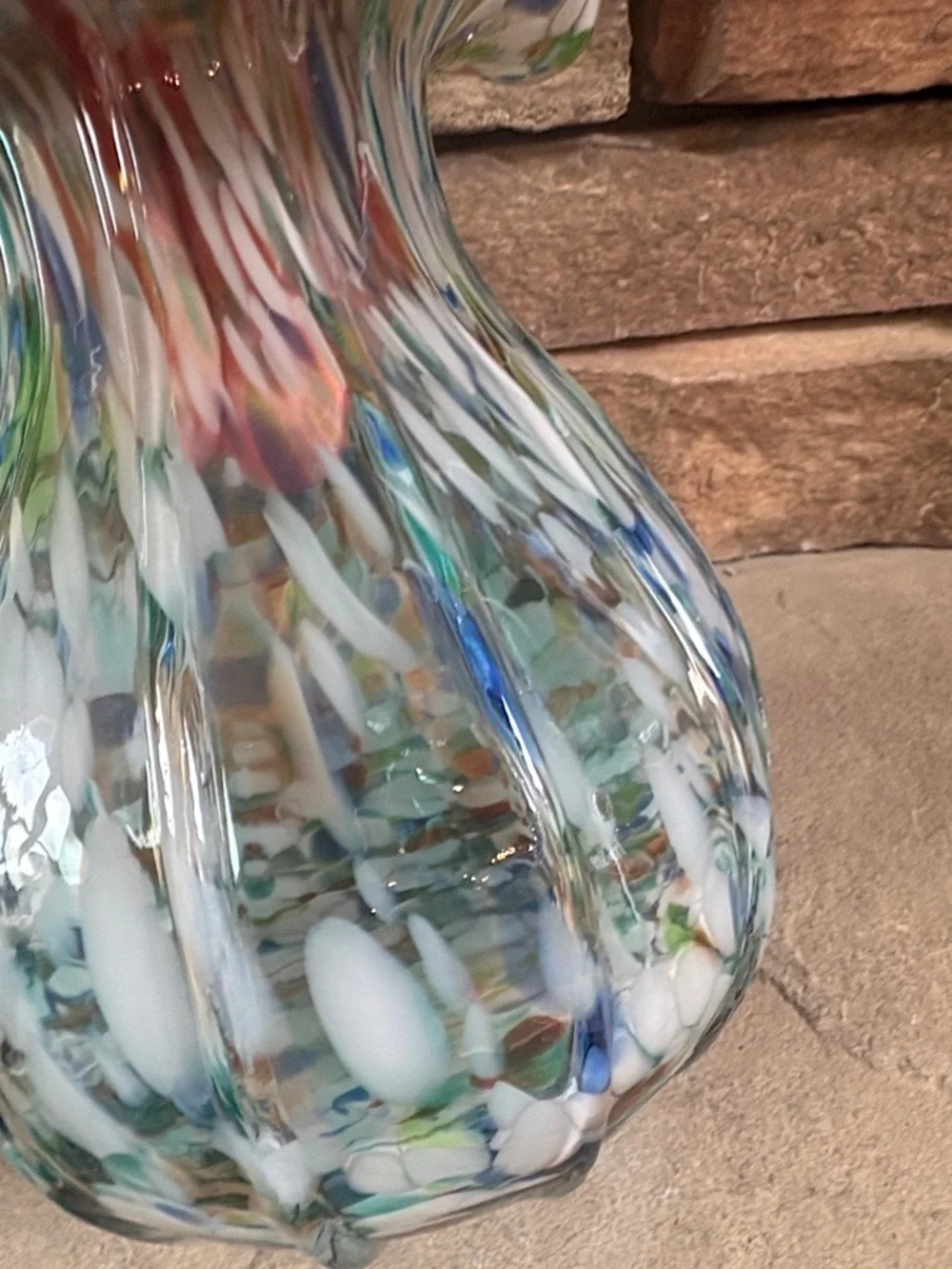 Confetti blown glass vase